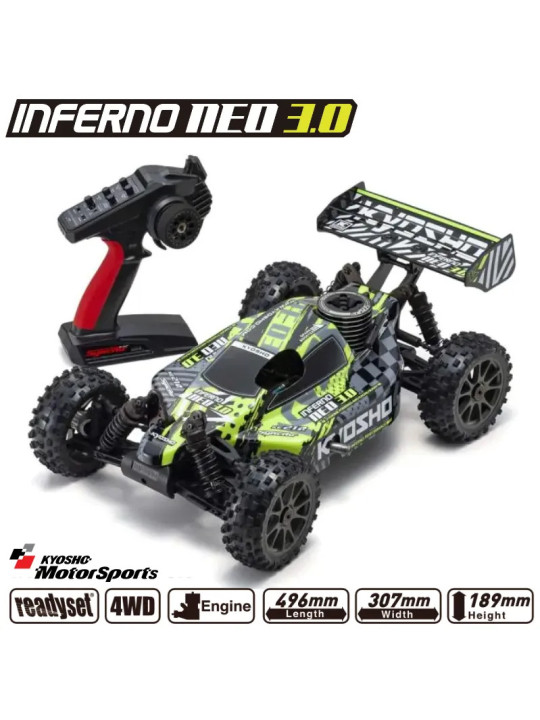 KYOSHO INFERNO NEO 3.0 1:8 RC NITRO READYSET (KE21SP) TYPE6 - JAUNE  33012T6B