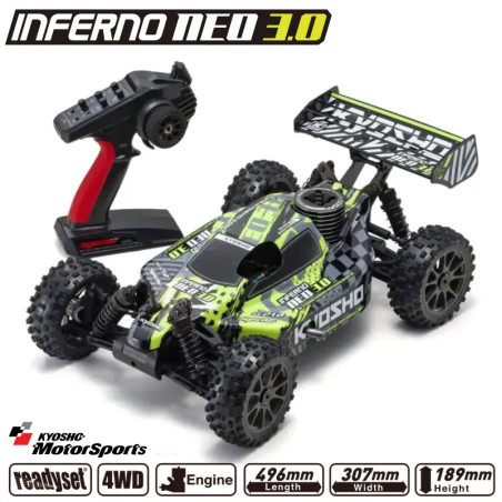KYOSHO INFERNO NEO 3.0 1:8 RC NITRO READYSET (KE21SP) TYPE6 - JAUNE  33012T6B