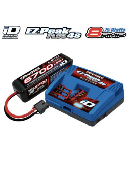 TRAXXAS BATTERY/CHARGER COMPLETER PACK (INCLUDES 2981 ID CHARGER (1) 2890X 6700MAH 14.8V 4-CELL 25C LIPO BATTERY (1) 2998G