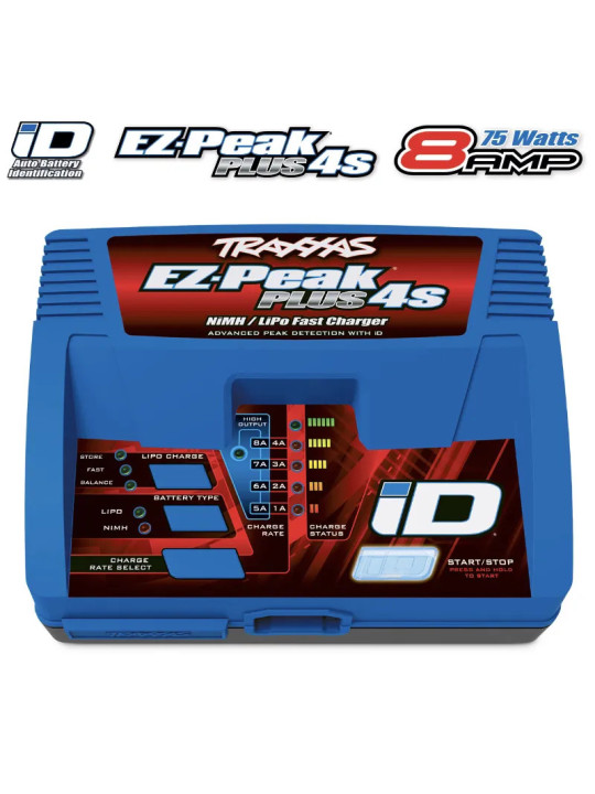 TRAXXAS EZ-PEAK PLUS 4S 8-AMP NIMH/LIPO FAST CHARGER 2981G