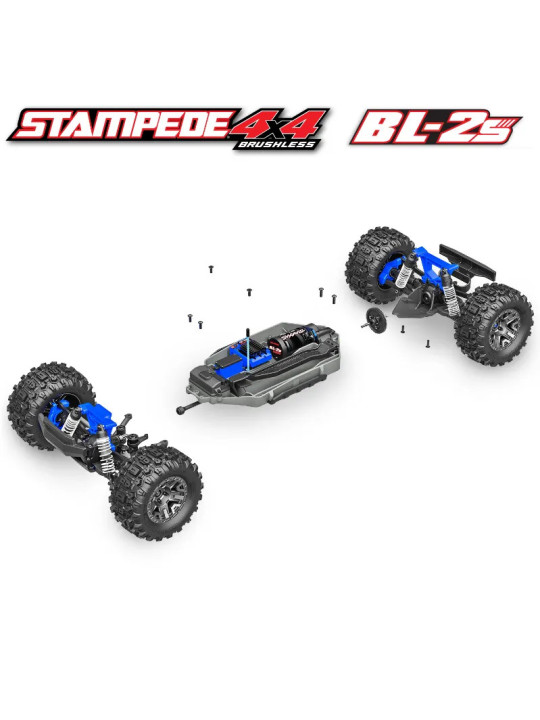 TRAXXAS STAMPEDE 4X4 BRUSHLESS BL-2S MONSTER TRUCK 1/0 RTR 67154-4