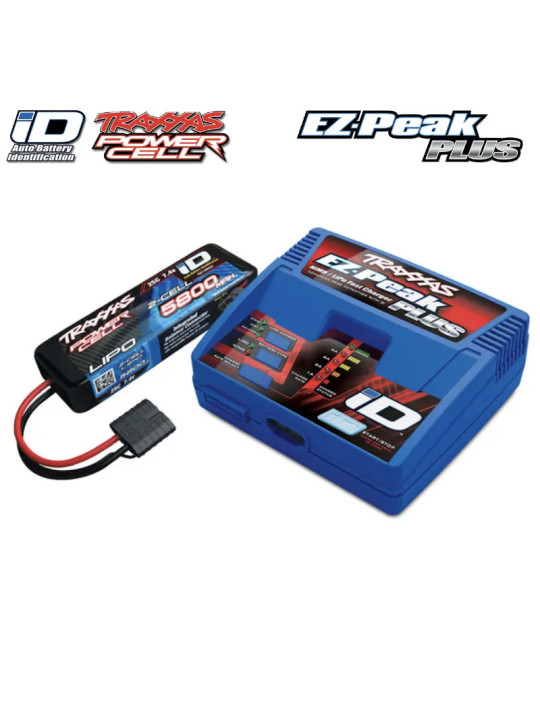 TRAXXAS BATTERY/CHARGER COMPLETER PACK ( 2970 ID® CHARGER (1), 2843X 5800MAH 7.4V 2-CELL 25C LIPO ID BATTERY (1) 2992G