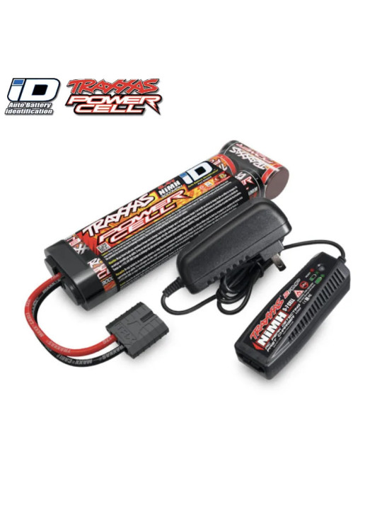 TRAXXAS BATTERY/CHARGER COMPLETER PACK (INCLUDES 2969 2-AMP NIMH CHARGER, 2923X 3000MAH 8.4V 7-CELL NIMH ID BATTERY (1) 2983G