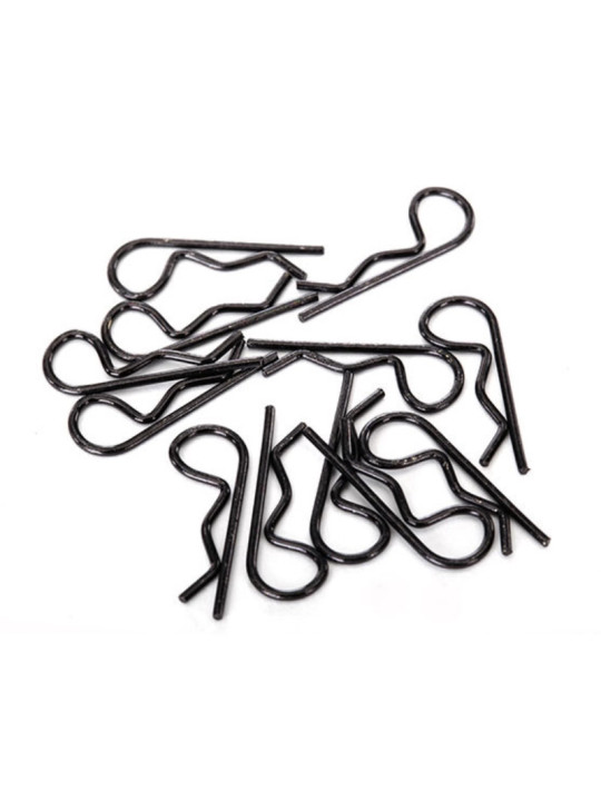 TRAXXAS BODY CLIPS (12) BLACK STANDARD SIZE 1834A