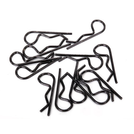 TRAXXAS CLIPS DE CARROSSERIE NOIR 1/16 TAILLE STANDARD (12) LONG. 20MM 1834A