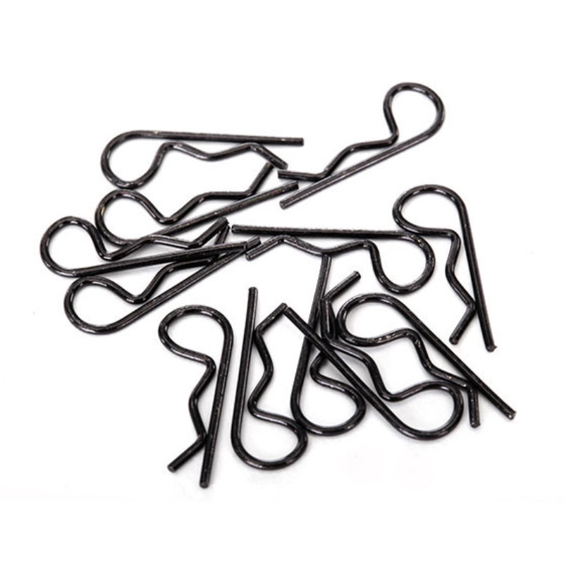 TRAXXAS CLIPS DE CARROSSERIE NOIR 1/16 TAILLE STANDARD (12) LONG. 20MM 1834A