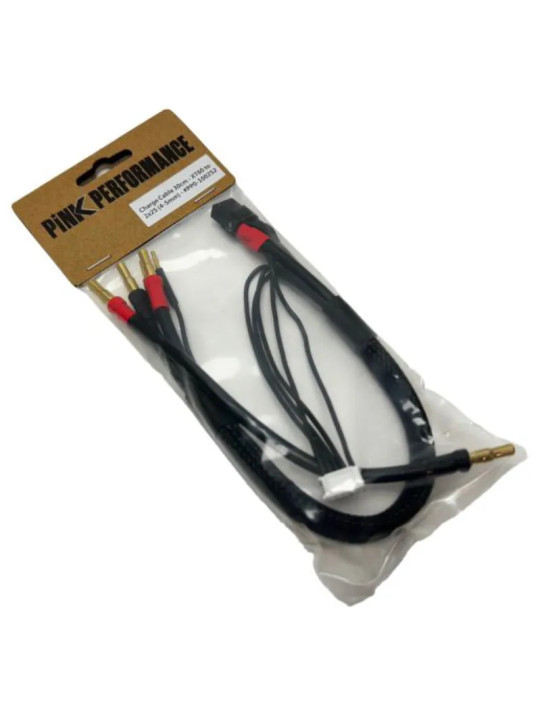 PINK PERFORMANCE CABLE DE CHARGE 30CM - XT60 VERS 2X2S (4-5MM) PP0-1002S2