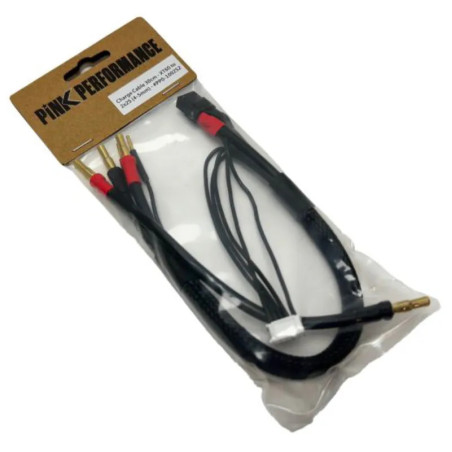 PINK PERFORMANCE CABLE DE CHARGE 30CM - XT60 VERS 2X2S (4-5MM) PP0-1002S2