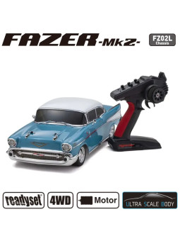 KYOSHO FAZER MK2 (L) CHEVY BEL AIR COUPE 1957 TURQUOISE 1:10 READYSET 34433T1B