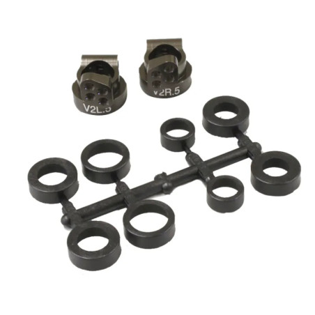 KYOSHO REAR HUB CARRIER V2 RB5-RB6-RB7-ZX5-RT5-SC (0.5) ALU-GUN METAL UMW704-05