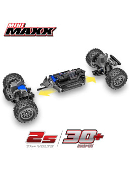 TRAXXAS MINI MAXX BL-2S W/BATTERY / CHARGER USB TQ 2.4 GHZ RTR 107154-1