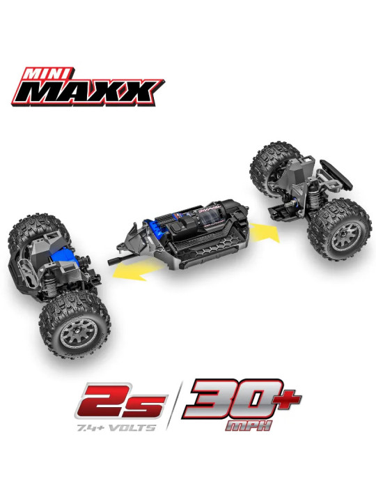 TRAXXAS MINI MAXX BL-2S W/BATTERY / CHARGER USB TQ 2.4 GHZ RTR 107154-1