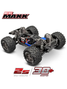 TRAXXAS MINI MAXX BL-2S USB AVEC ACCUS / CHARGEUR USB TQ 2.4 GHZ RTR 107154-1