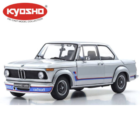 KYOSHO DIE CAST 1:18 BMW 2002 TURBO 1974 SILVER KS08544S