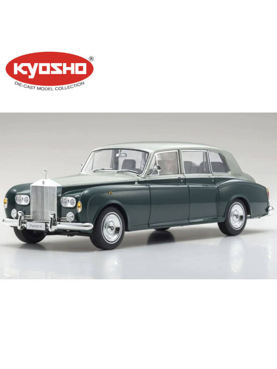 KYOSHO DIE CAST 1:18 ROLLS-ROYCE PHANTOM VI EWB 1968 GREEN-SILVER KS08905GRS