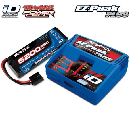 TRAXXAS PACK CHARGEUR 2970G + 1 X LIPO 2S 5200MAH 2844R PRISE TRAXXAS 2992G-2SR