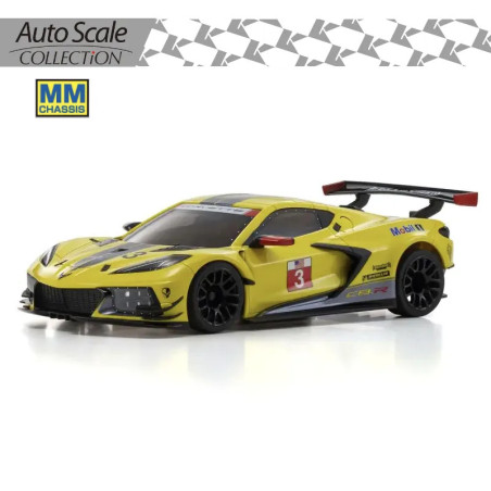 KYOSHO AUTOSCALE MINI-Z CHEVROLET CORVETTE C8R RACING YELLOW (W-MM) MZP244Y