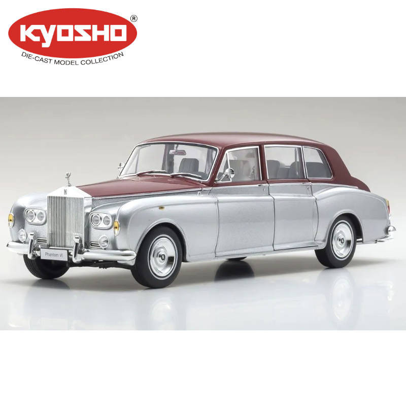 KYOSHO DIE CAST 1:18 ROLLS-ROYCE PHANTOM VI EWB 1968 SILVER-RED KS08905SR