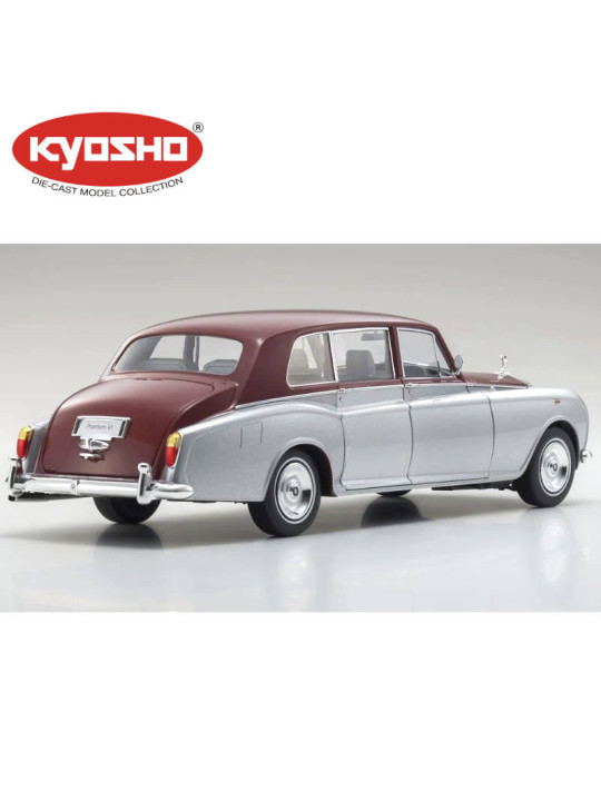KYOSHO DIE CAST 1:18 ROLLS-ROYCE PHANTOM VI EWB 1968 SILVER-RED KS08905SR