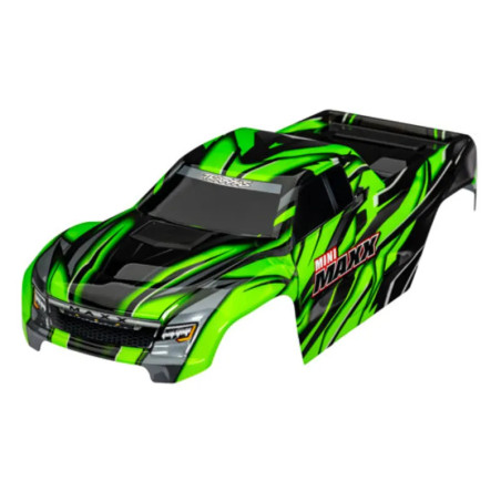 TRAXXAS BODY MINI MAXX GREEN PAINTED DECALS APPLIED 10711-GRN