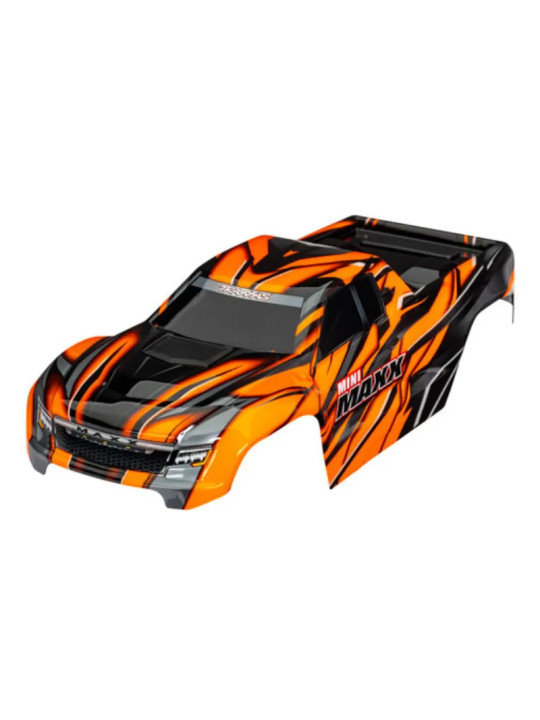 TRAXXAS BODY MINI MAXX ORANGE PAINTED DECALS APPLIED 10711-ORNG