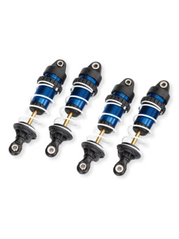 TRAXXAS AMORTISSEURS LONG GTR ALU ANODISES BLEUS AVEC RESSORT (4) – MINI MAXX 10765-BLUE