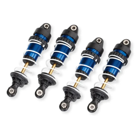 TRAXXAS AMORTISSEURS LONG GTR ALU ANODISES BLEUS AVEC RESSORT (4) – MINI MAXX 10765-BLUE