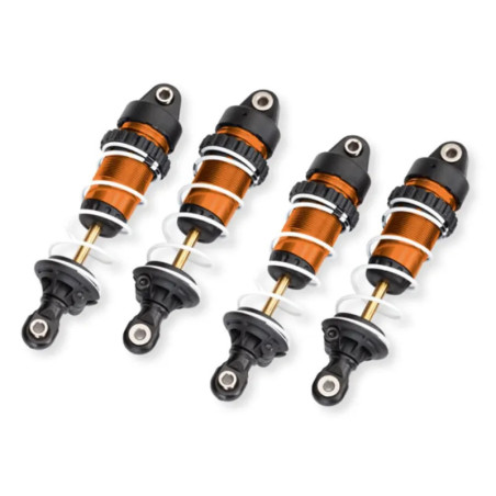 TRAXXAS ALUMINUM GTR SHOCKS ORANGE ANODIZED WITH SPRING (4) – MINI MAXX 10765-ORNG