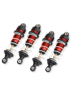 TRAXXAS AMORTISSEURS LONG GTR ALU ANODISES ROUGES AVEC RESSORT (4) – MINI MAXX 10765-RED