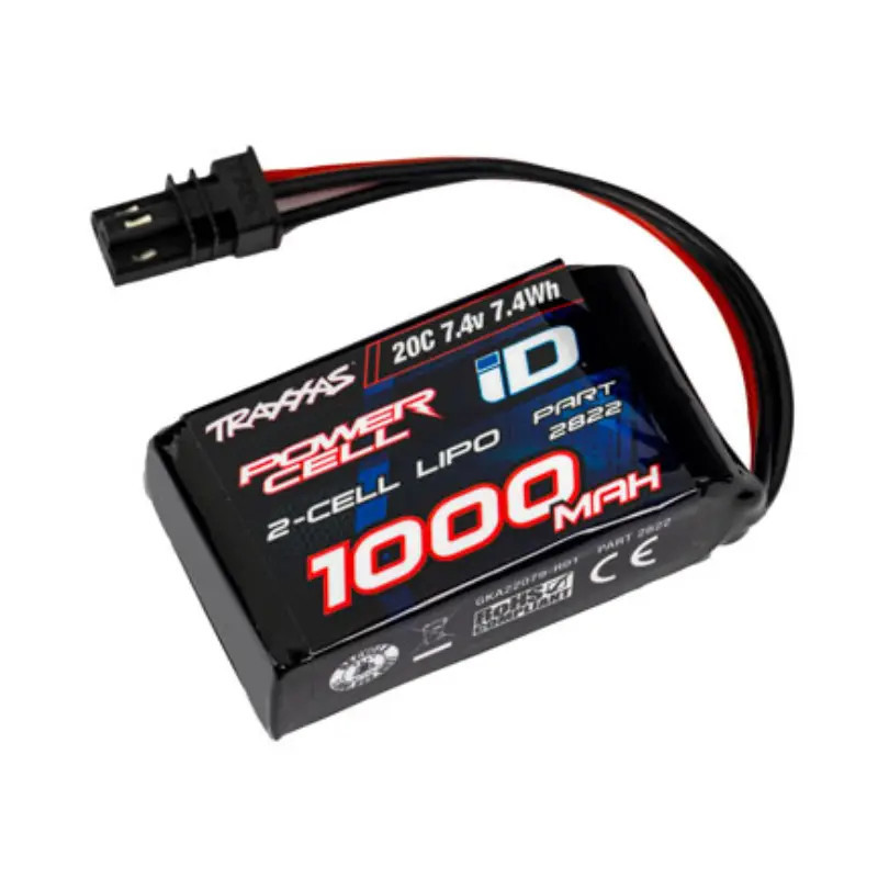 TRAXXAS 1000MAH 7.4V 2-CELL 20C LIPO BATTERY - iD - TRX-4M 2822