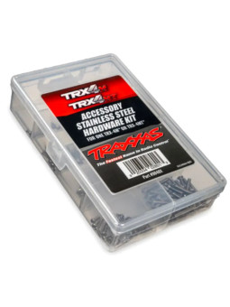 TRAXXAS HARDWARE KIT STAINLESS STEEL COMPLETE FOR TRX-4MT & TRX-4M (INCLUDES CLEAR PLASTIC STORAGE CONTAINER) 9848X
