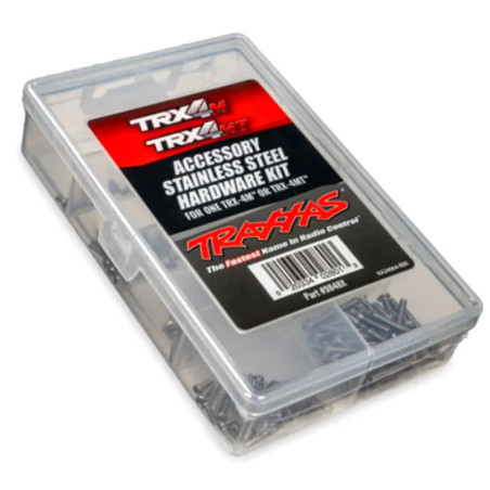 TRAXXAS HARDWARE KIT STAINLESS STEEL COMPLETE FOR TRX-4MT & TRX-4M (INCLUDES CLEAR PLASTIC STORAGE CONTAINER) 9848X
