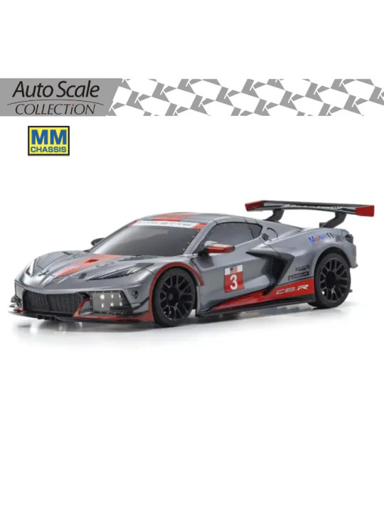 KYOSHO AUTOSCALE MINI-Z CHEVROLET CORVETTE C8R GUN METAL/RED (W-MM) MZP244GMR