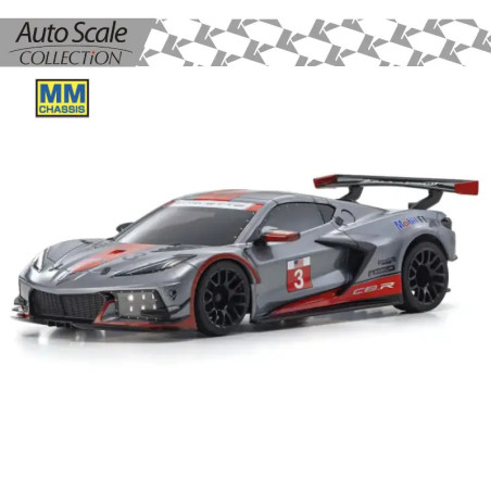 KYOSHO AUTOSCALE MINI-Z CHEVROLET CORVETTE C8R GUN METAL/RED (W-MM) MZP244GMR