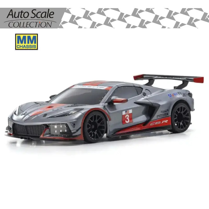 KYOSHO AUTOSCALE MINI-Z CHEVROLET CORVETTE C8R GUN METAL/RED (W-MM) MZP244GMR