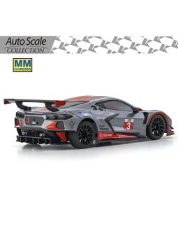 KYOSHO AUTOSCALE MINI-Z CHEVROLET CORVETTE C8R GUN METAL/RED (W-MM) MZP244GMR