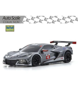 KYOSHO AUTOSCALE MINI-Z CHEVROLET CORVETTE C8R GUN METAL/WHITE (W-MM) MZP244GMW