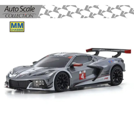 KYOSHO AUTOSCALE MINI-Z CHEVROLET CORVETTE C8R GUN METAL/WHITE (W-MM) MZP244GMW