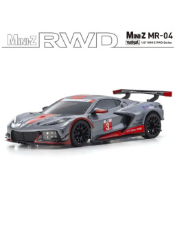 KYOSHO MINI-Z MR04 RWD CORVETTE C8-R GUN METAL/RED (W-MM/KT531P) 32356GMR