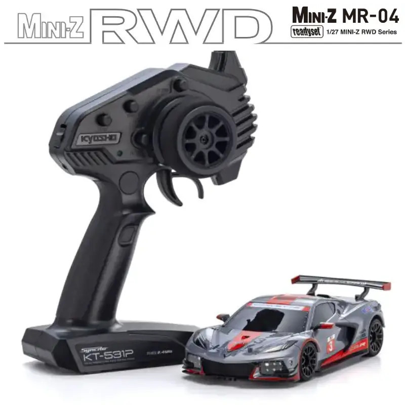 KYOSHO MINI-Z MR04 RWD CORVETTE C8-R GUN METAL/RED (W-MM/KT531P) 32356GMR