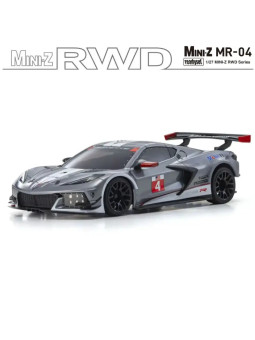 KYOSHO MINI-Z MR04 RWD CORVETTE C8-R GUN METAL/WHITE (W-MM/KT531P) 32356GMW