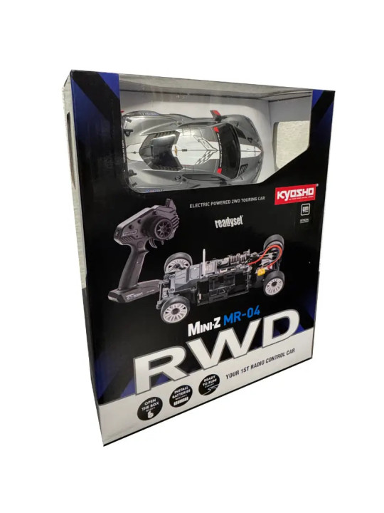KYOSHO MINI-Z MR04 RWD CORVETTE C8-R GUN METAL/WHITE (W-MM/KT531P) 32356GMW