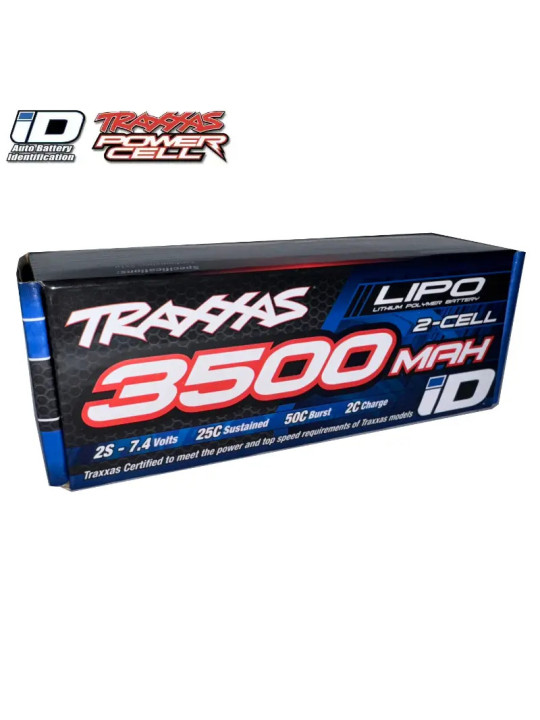 TRAXXAS 3500MAH 7.4V 2-CELL 25C LIPO BATTERY iD – MINI MAXX 2825X