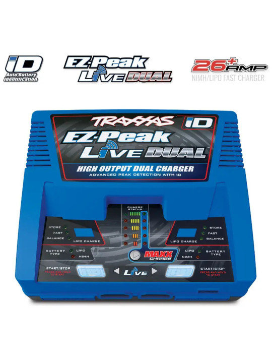TRAXXAS CHARGEUR DOUBLE RAPIDE LIVE AC LIPO / NIMH 200W PRISE TRAXXAS 2973G