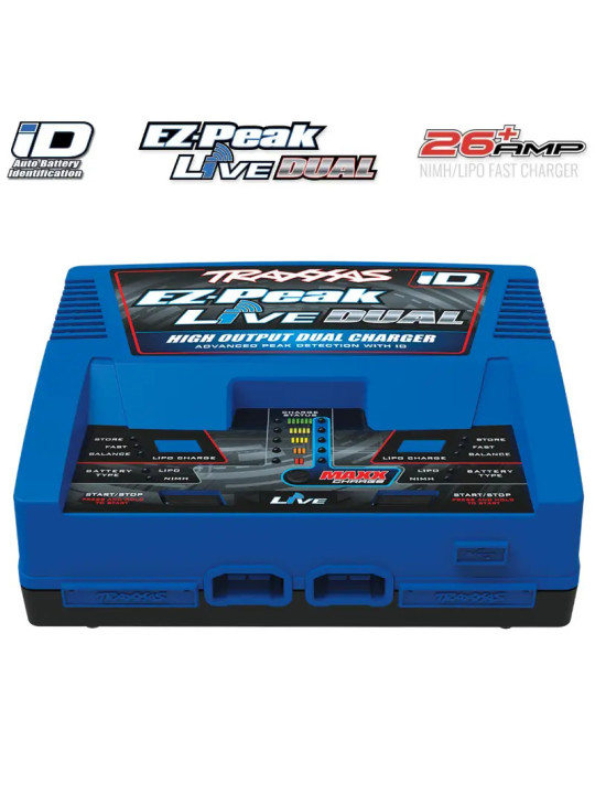 TRAXXAS EZ-PEAK LIVE DUAL 26-AMP NIMH / LIPO FAST CHARGER WITH ID 2973G