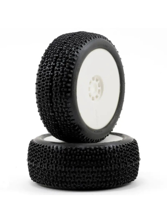 AKA 1:8 BUGGY TYRES ON EVO RIMS CITY BLOCK SOFT (2) AKA14002SRW