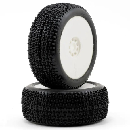 AKA 1:8 BUGGY TYRES ON EVO RIMS CITY BLOCK SOFT (2) AKA14002SRW