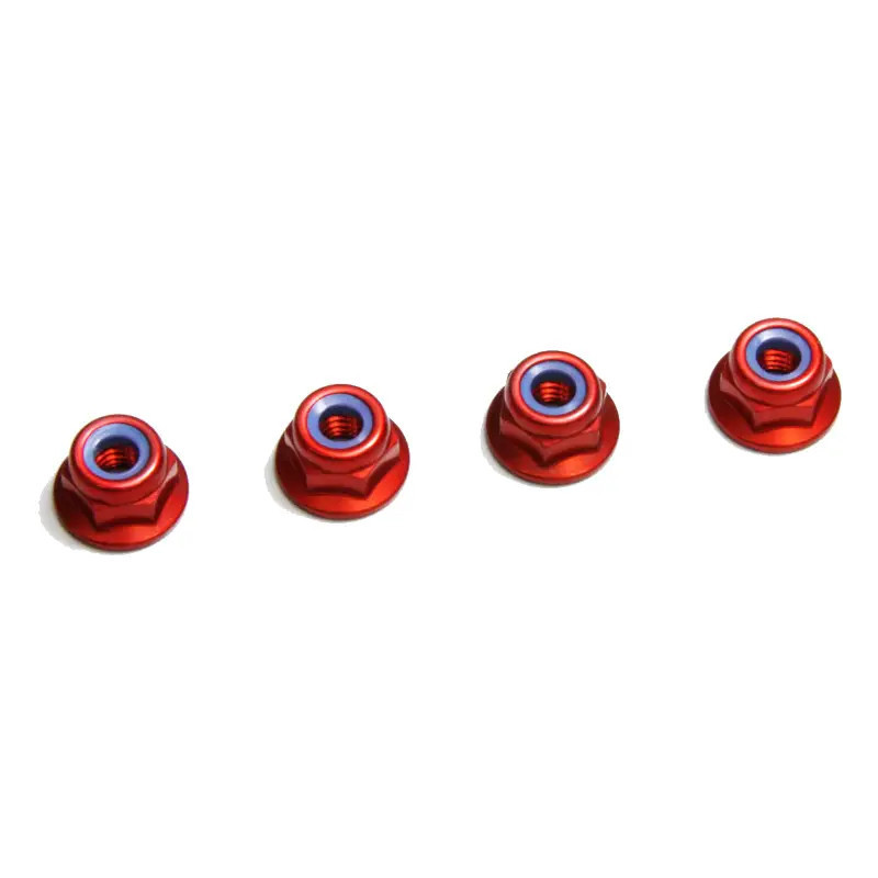 KYOSHO ECROUS NYLSTOP EPAULES ROUGE M4X4.5MM (4) 1-N4045FNA-R