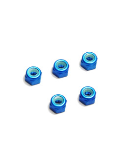 KYOSHO ECROUS NYLSTOP ALU BLEU M3X4.3MM (5) 1-N3043NA-B