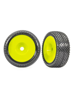 TRAXXAS TIRES & WHEELS ASSEMBLED GLUED YELLOW DISHED 3.0" WHEELS RESPONSE PRO 3.0" TIRES (2) 9074-YLW